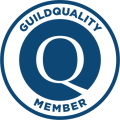 GuildQuality Member badge with a blue circular Q logo and text on white background