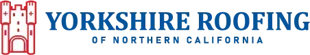 Yorkshire Roofing of Northern California logo with red skyline icon and blue text