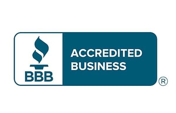 BBB Accredited Business logo, blue and white.