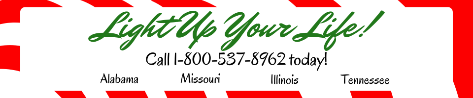 Green script logo with red and black text reading “Light Up Your Life!” and a phone number.