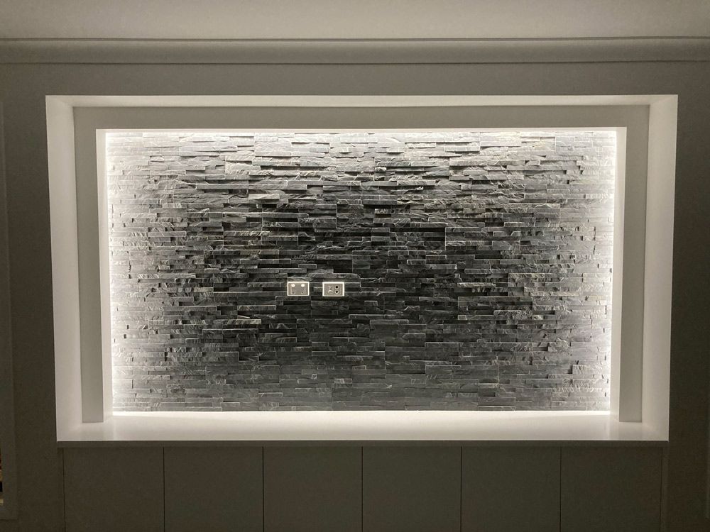Wall Design With Lighting And Outlet — Rohr Electrical in Dubbo, NSW