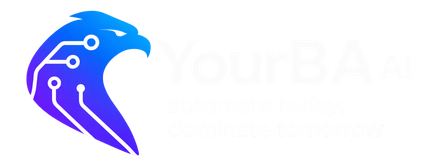 YourBA AI dark logo &ndash; automate today, dominate tomorrow
