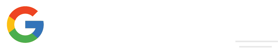 Google logo on a white background with a small menu icon on the right