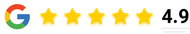 Google rating icons with 4.9 score and five gold stars