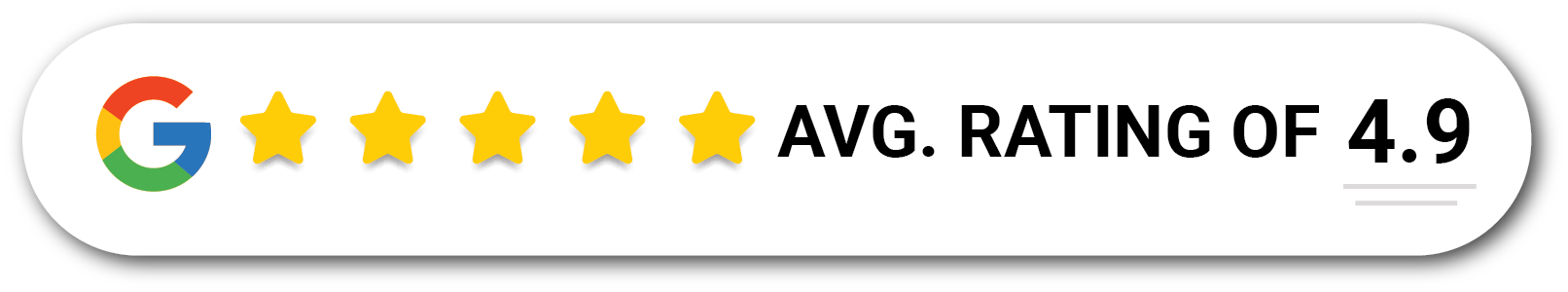 Google review badge with 4.9 average rating and five gold stars