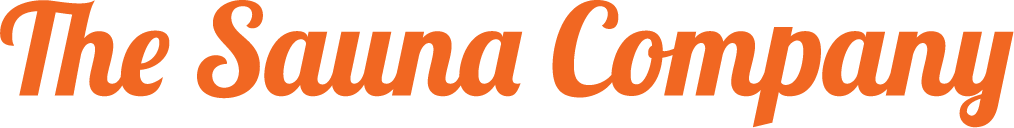 The Sauna Company logo in orange cursive text on a white background