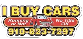 A sign that says i buy cars running or not
