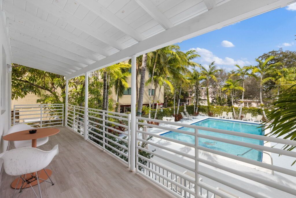 Pool view from the Artist's Suite at The New Yorker Hotel Miami