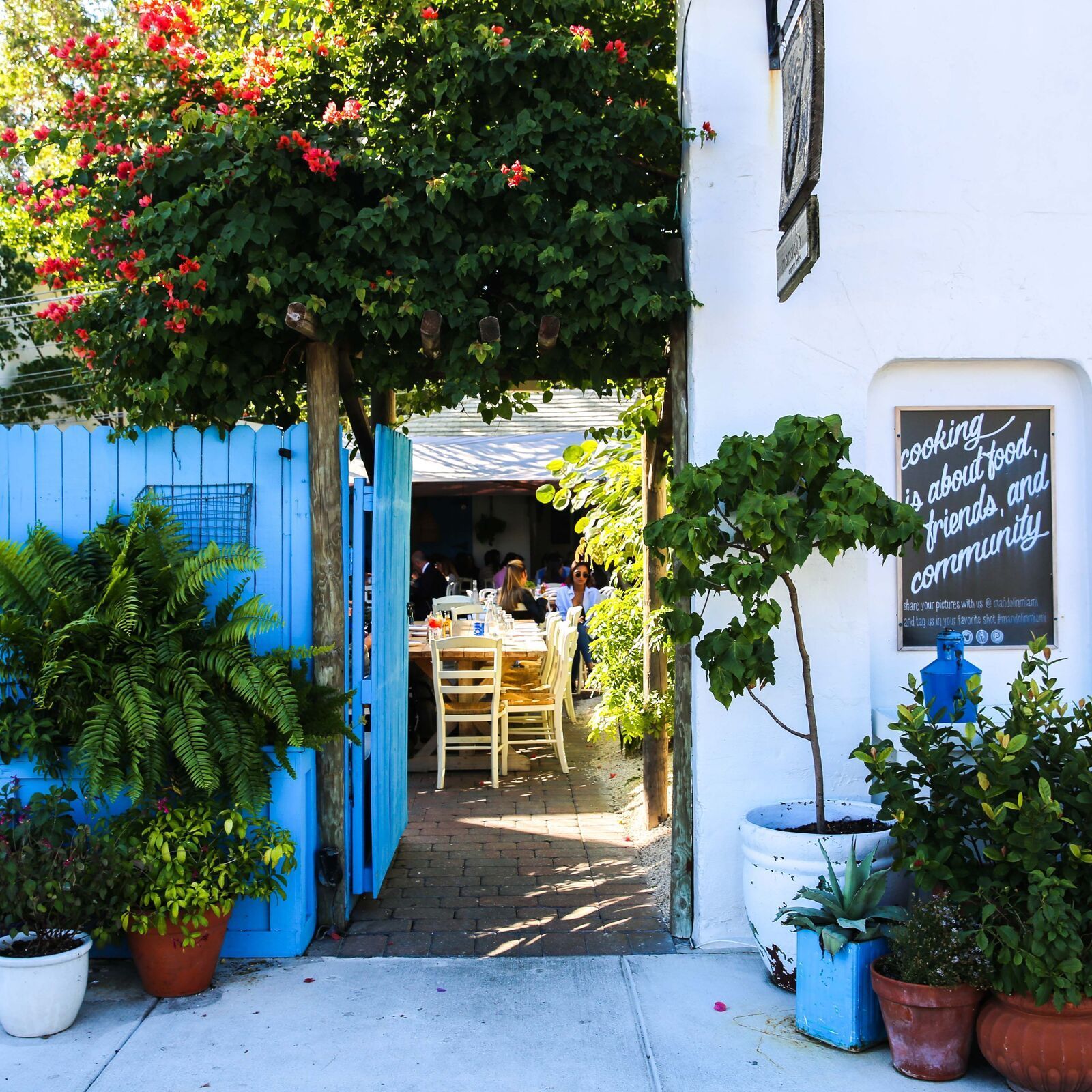 Patio entrance at Mandolin Aegean Bistro