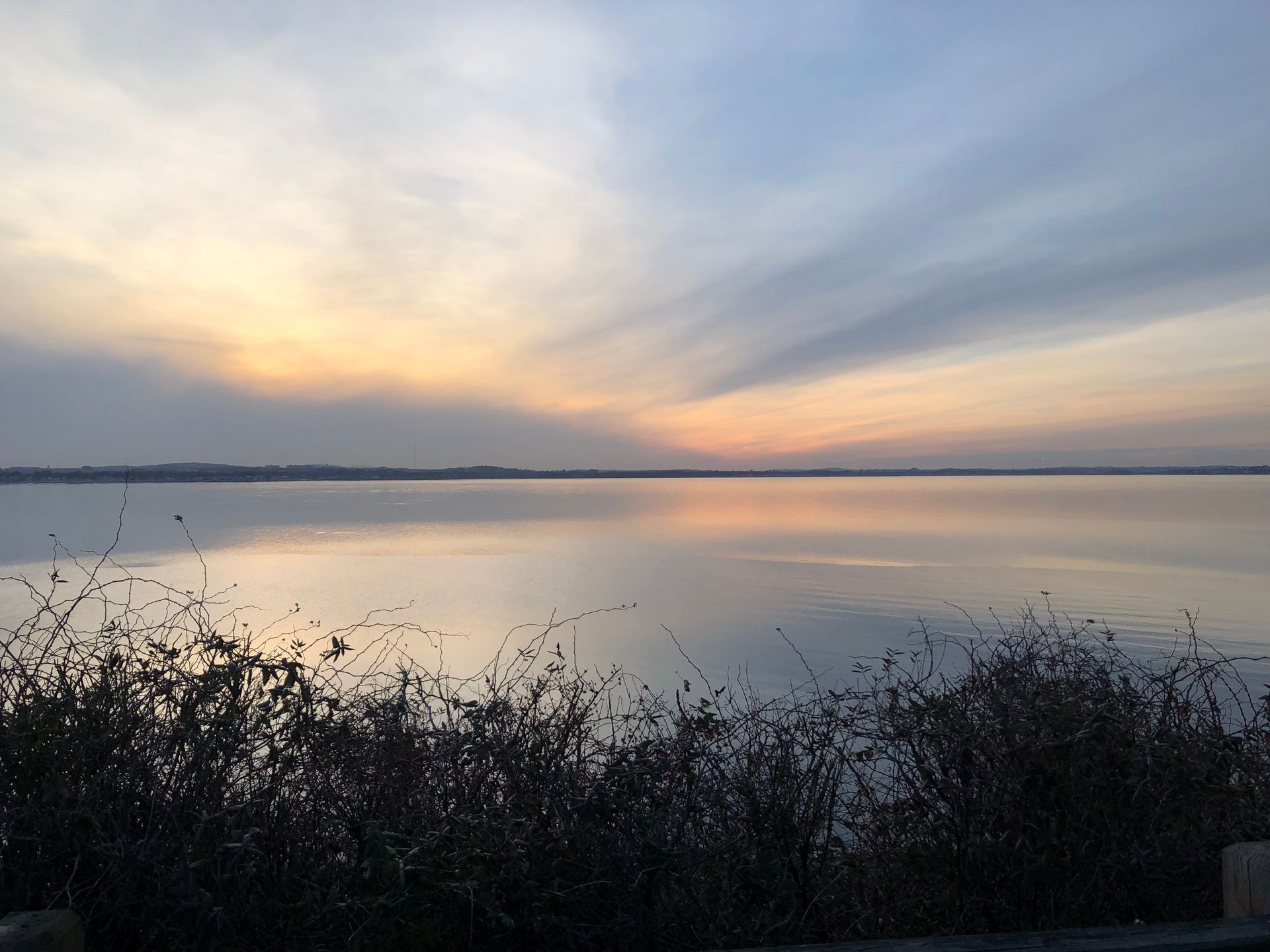 overlooking the ocean from Nut island, Quincy MA 