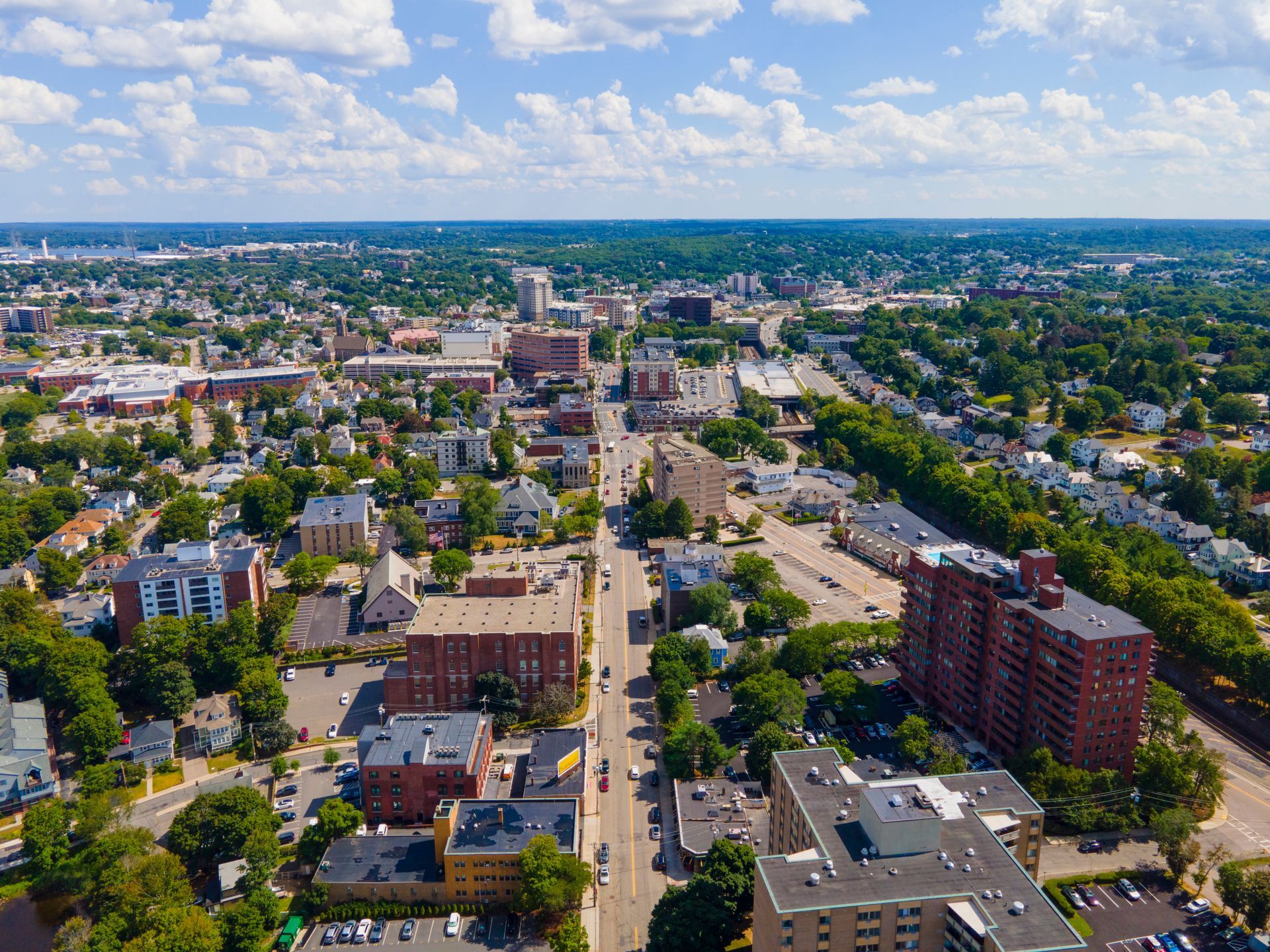 image of hancock street overhead quincy ma