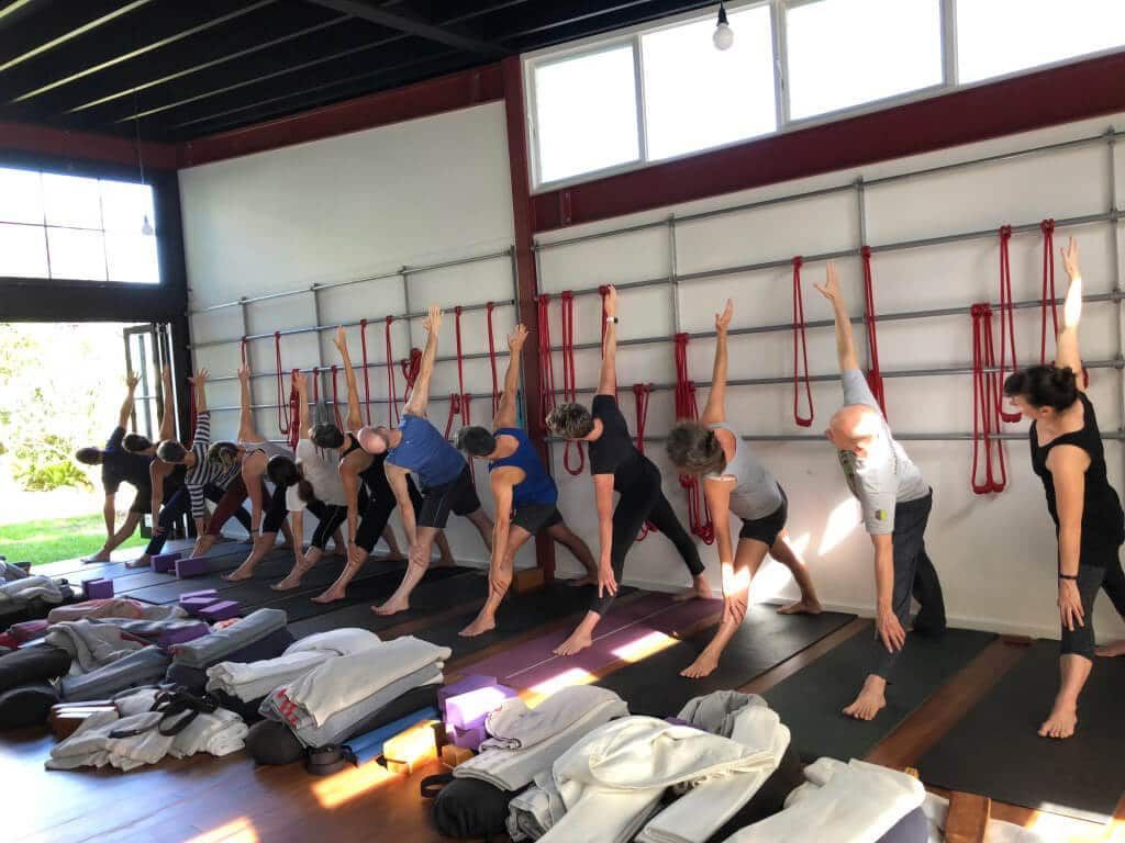 Stretching With Leaning On The Wall — Marrickville, Sydney — Black Lotus Yoga