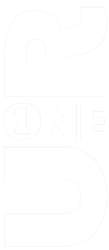 White poster with embossed text and a large curved shape on a plain background