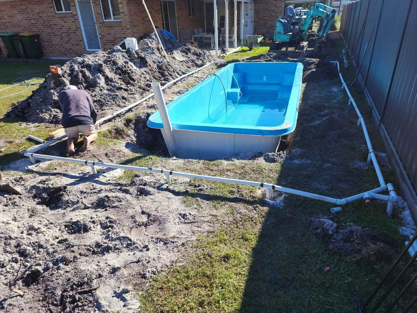 Pool Installation: a Light Blue Rectangular Pool Shell — Clearwater Pools Hallidays Point in Old Bar, NSW