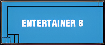 A Blue Sign that Says Entertainer 8 on It — Clearwater Pools Hallidays Point in Hallidays Point, NSW