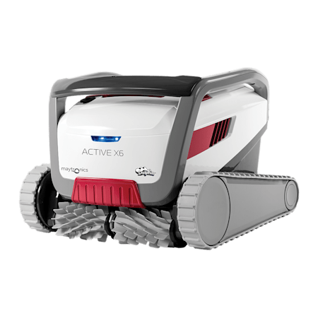 Dolphin Active X6 Robotic Pool Cleaner With Red Accents — Clearwater Pools Hallidays Point in Hallidays Point, NSW