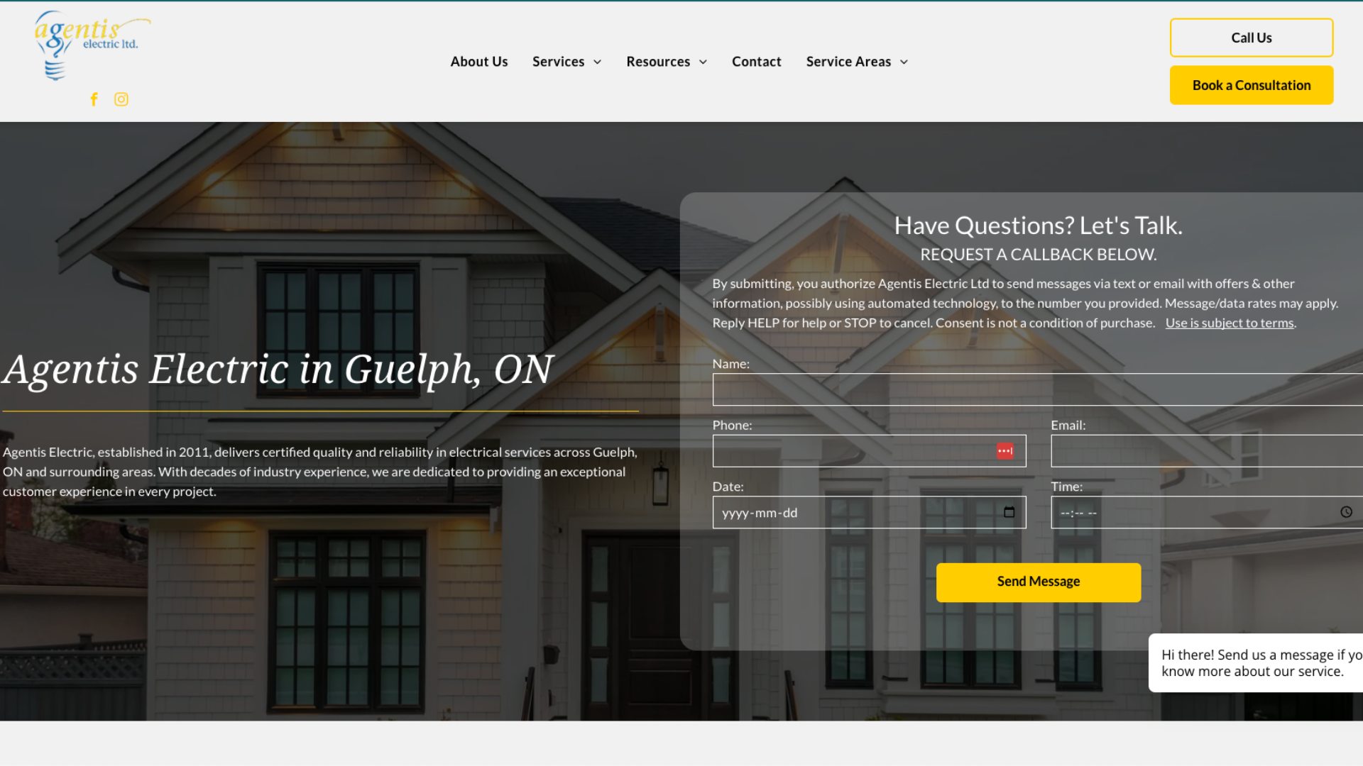 Hudson was created for skilled trades merchants. Boasting a sophisticated and professional design, Hudson provides an alternative to the streamlined practicality of the Devon template. It is created with a service area in mind, as these merchants are often mobile and their official business address is not relevant. This template stands out with lead forms on every page, a simplified 'Our Team' section, a space to prominently display trust badges such as Angie's List, Homestars, BBB, etc, and a dedicated focus on outlining the process and expectations for each service.