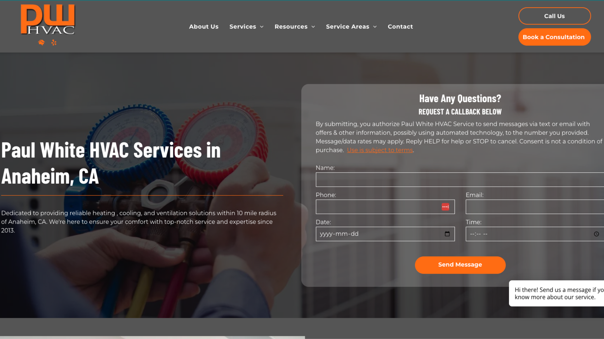 Hudson was created for skilled trades merchants. Boasting a sophisticated and professional design, Hudson provides an alternative to the streamlined practicality of the Devon template. It is created with a service area in mind, as these merchants are often mobile and their official business address is not relevant. This template stands out with lead forms on every page, a simplified 'Our Team' section, a space to prominently display trust badges such as Angie's List, Homestars, BBB, etc, and a dedicated focus on outlining the process and expectations for each service.
