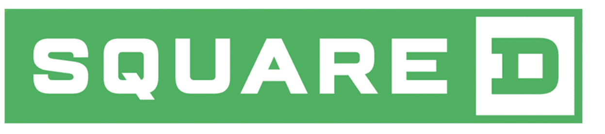 Square D logo in green and white inside a rectangular border