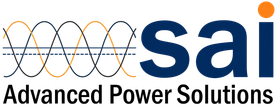 SAI Advanced Power Solutions logo with blue text and orange-and-gray waveform graphic