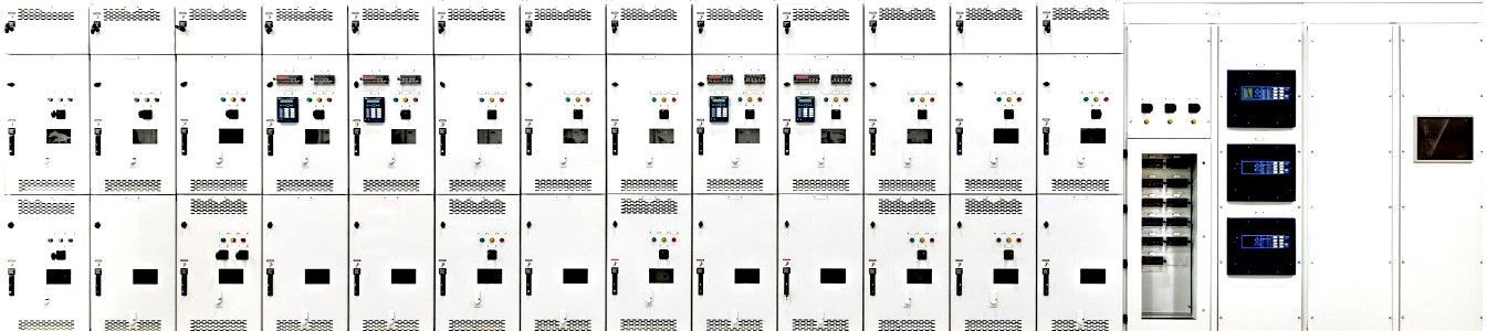 Diagram of electronic device parts laid out in rows, with two dark panels on the right