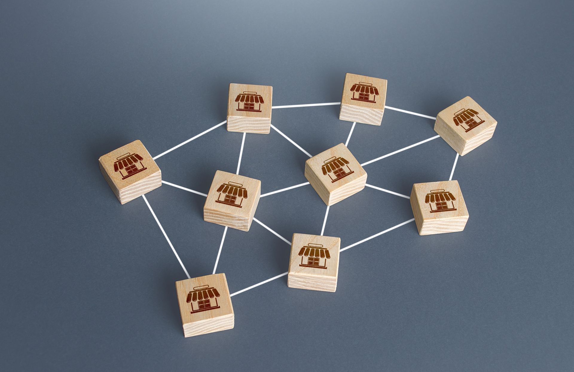 A network of wooden blocks with chinese characters on them
