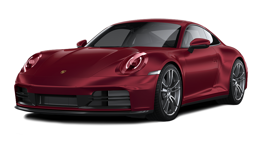 A red porsche 911 is shown on a white background.