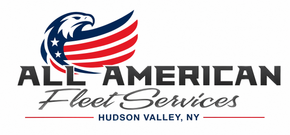 All-American Fleet Services logo with stylized eagle, red and blue stripes, and Hudson Valley, NY text