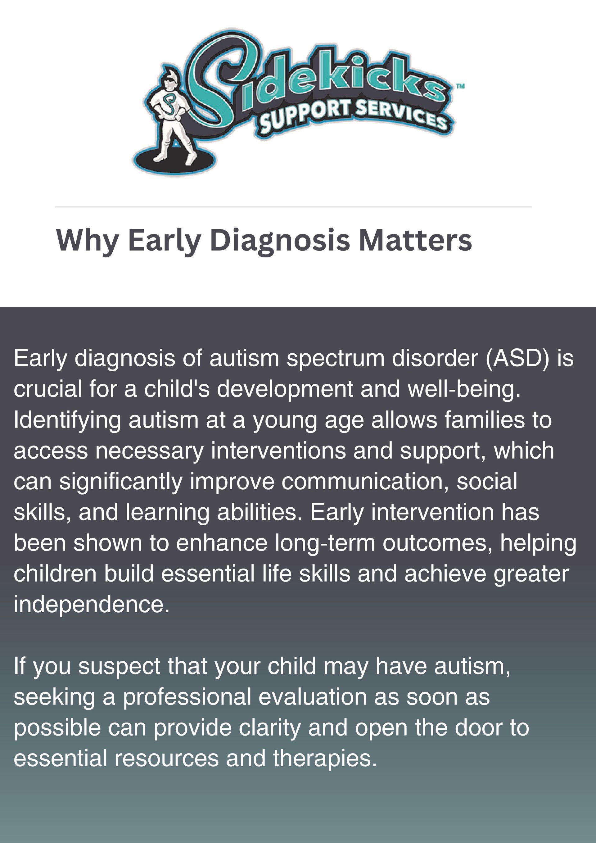 A poster about early diagnosis of autism spectrum disorder