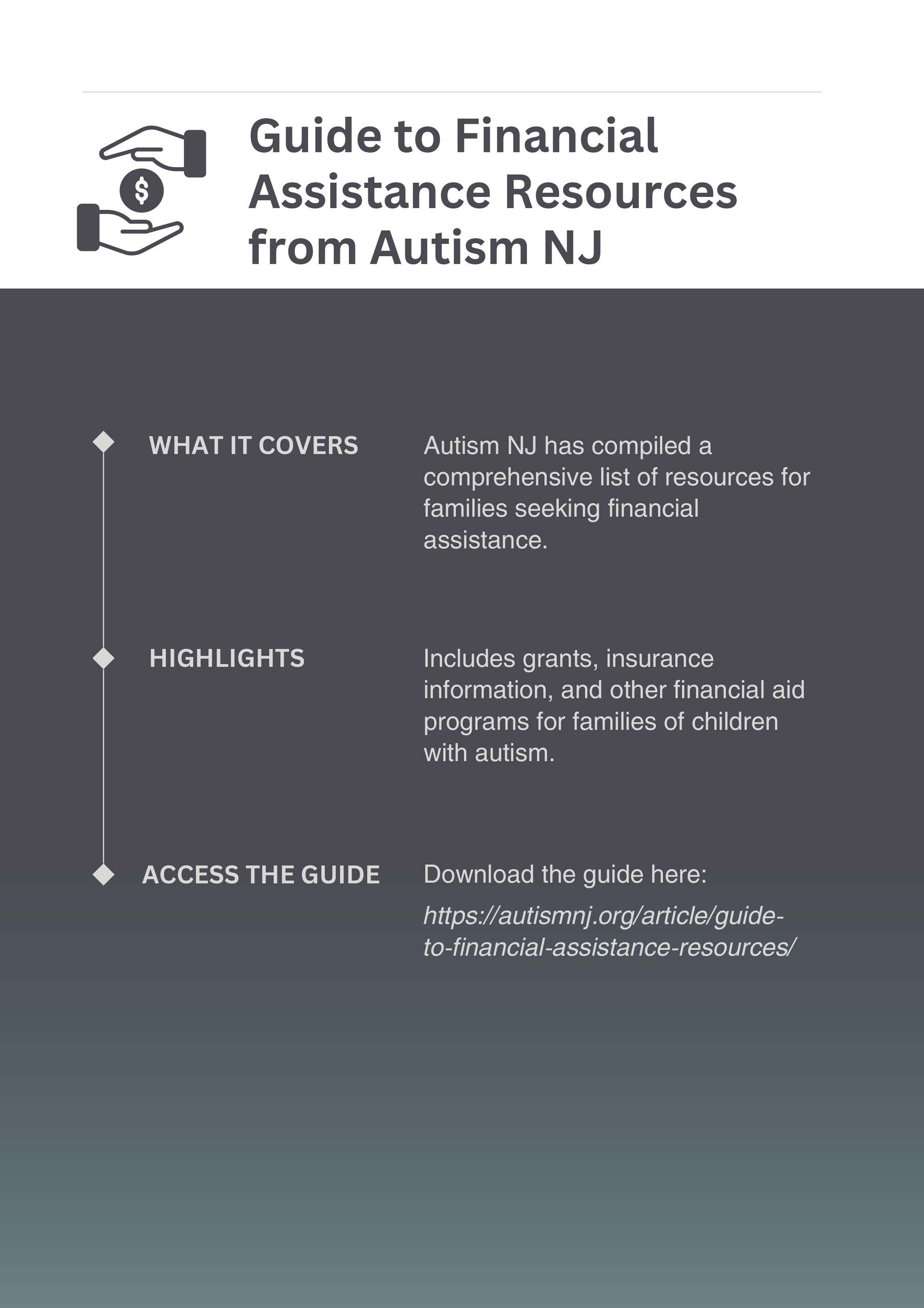 A guide to financial assistance resources from autism nj