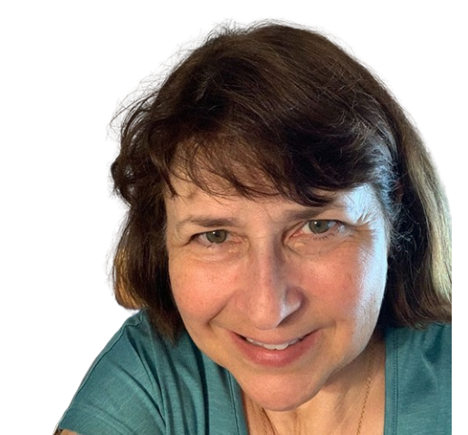 A close up of a woman 's face with a white background