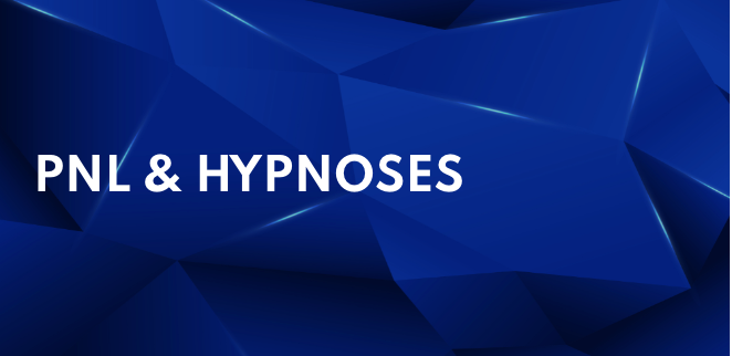 Un fond bleu avec les mots pnl et hypnoses dessus