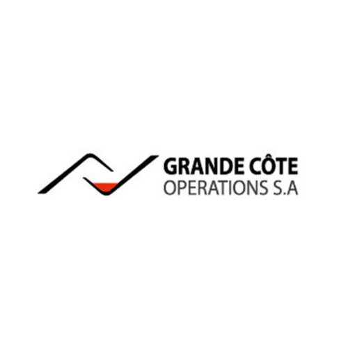 Le logo de grande cote operations sa est un logo noir et rouge sur fond blanc.