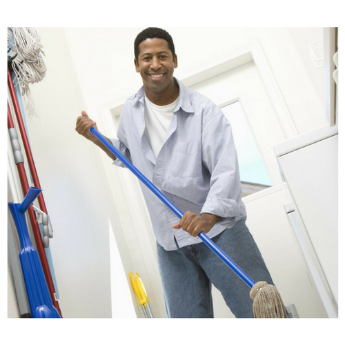 man mopping