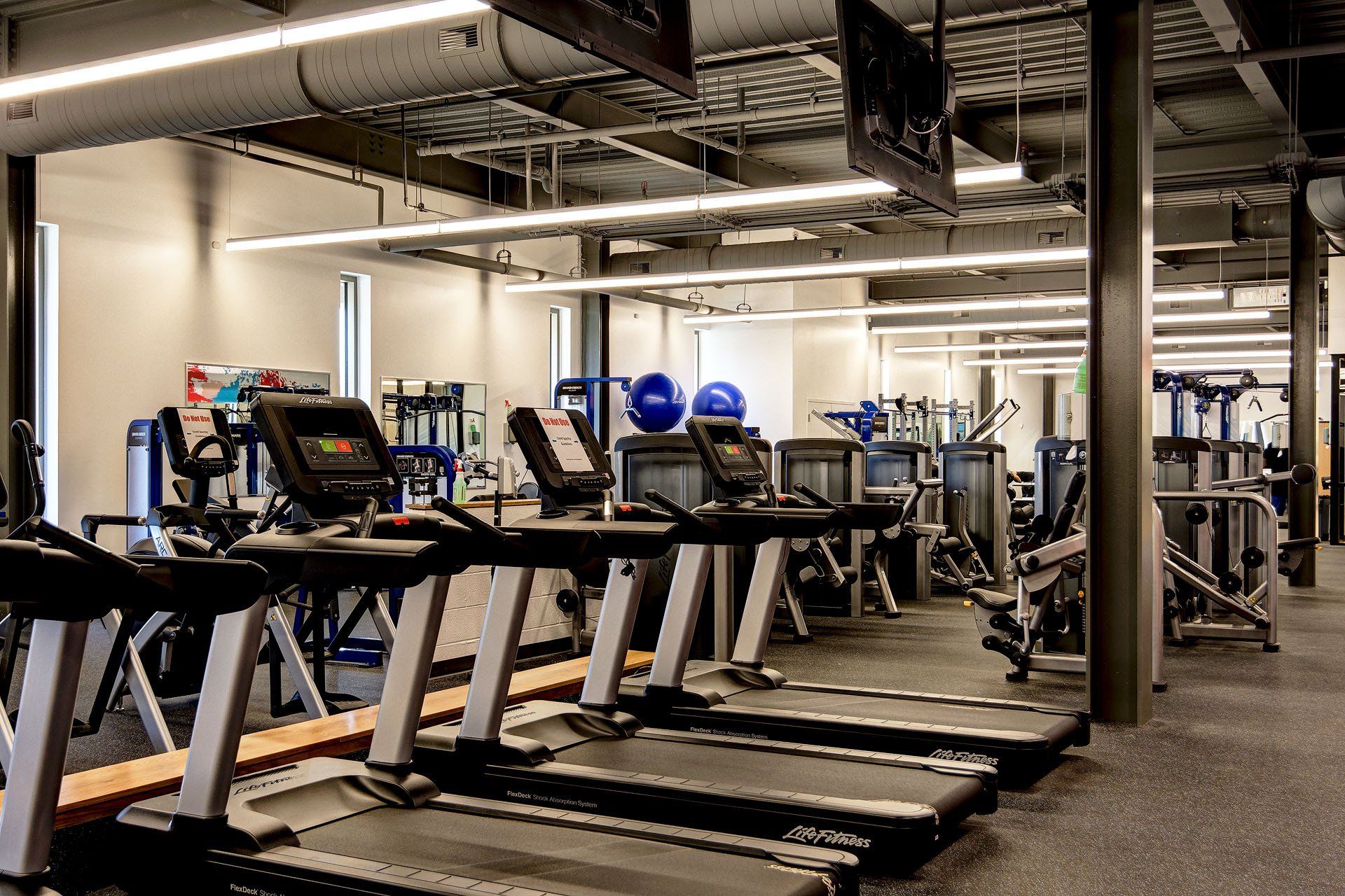 There are a lot of treadmills in this gym.
