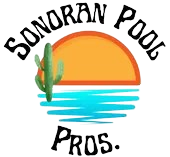 Sonoran Pool Pros logo: cactus, sun, water illustration. Text reads "Sonoran Pool Pros."