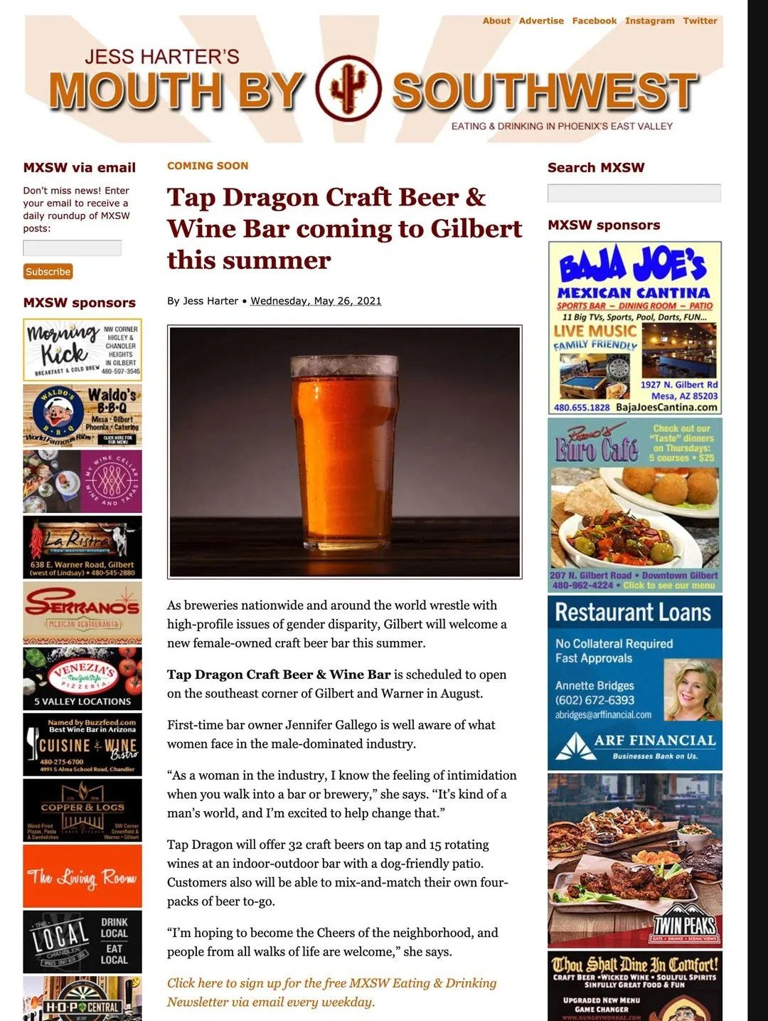 TAP DRAGON CRAFT BEER & WINE BAR COMING TO GILBERT THIS SUMMER