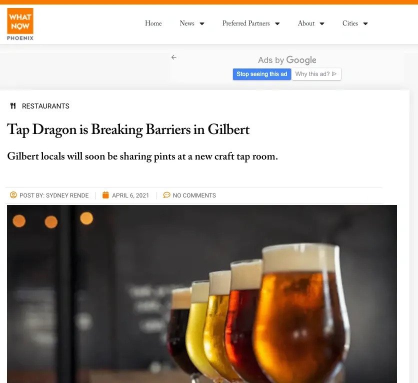 TAP DRAGON IS BREAKING BARRIERS IN GILBERT.