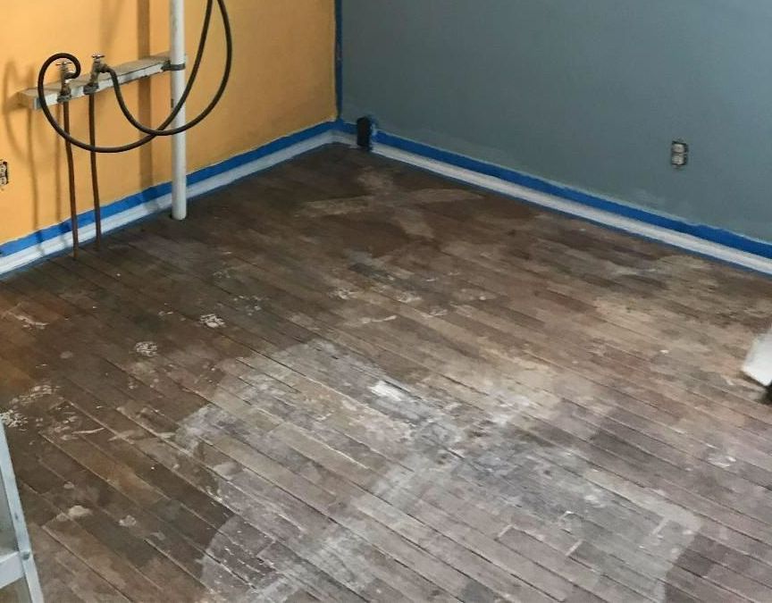 Before Floor Refinishing Service Three Rivers MI