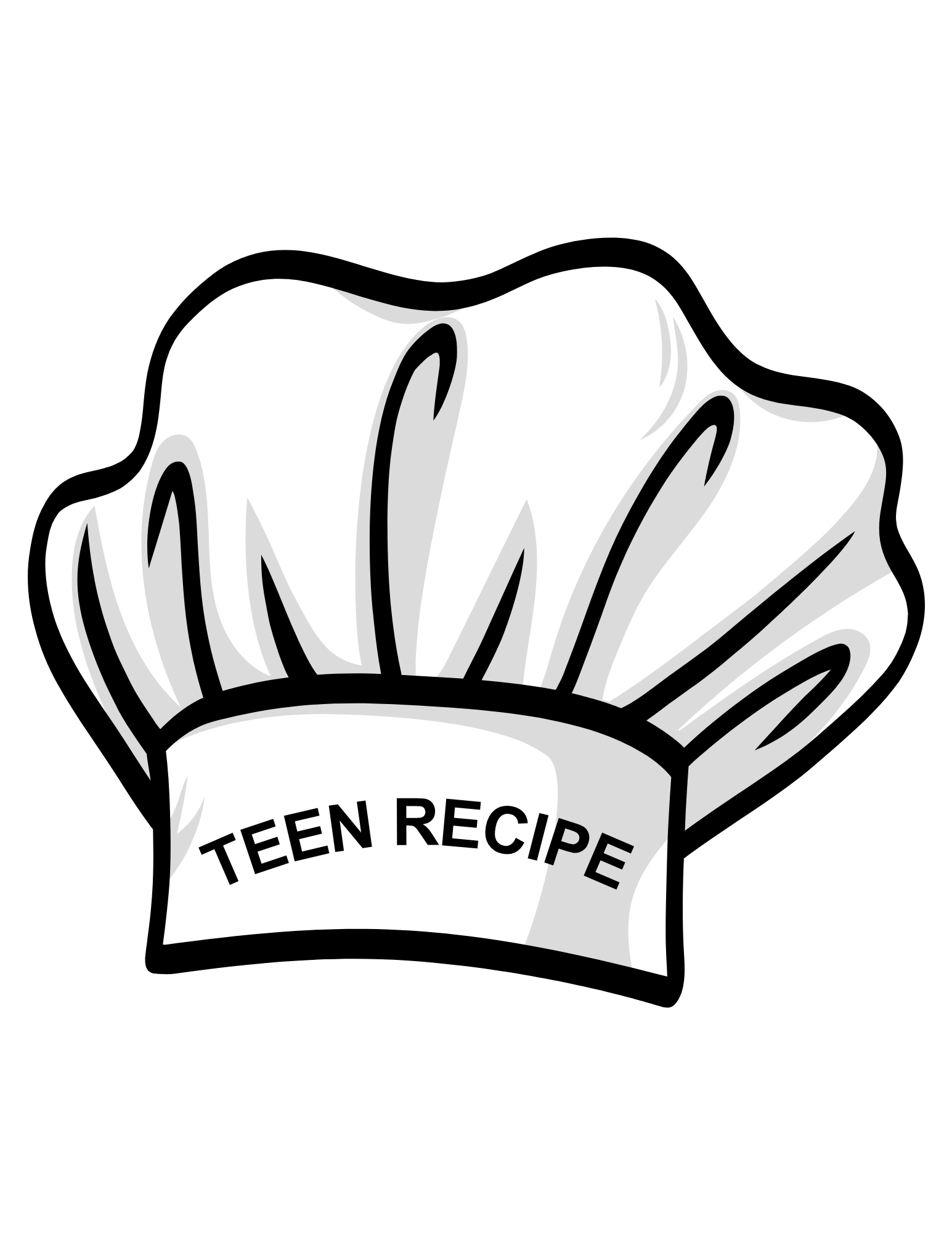 Chef hat logo with the words “TEEN RECIPE” on the band