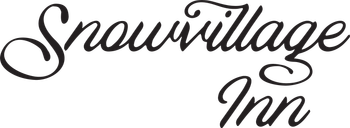 Snowvillage Inn logo in black script on a white background