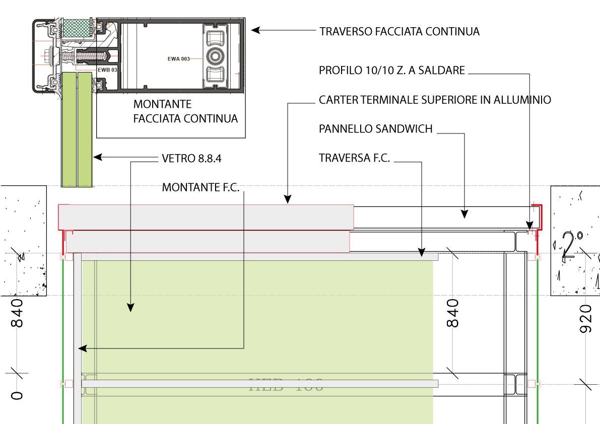 particolare costruttivo costruzione ascensore panoramico Mz Sistemi a Latina