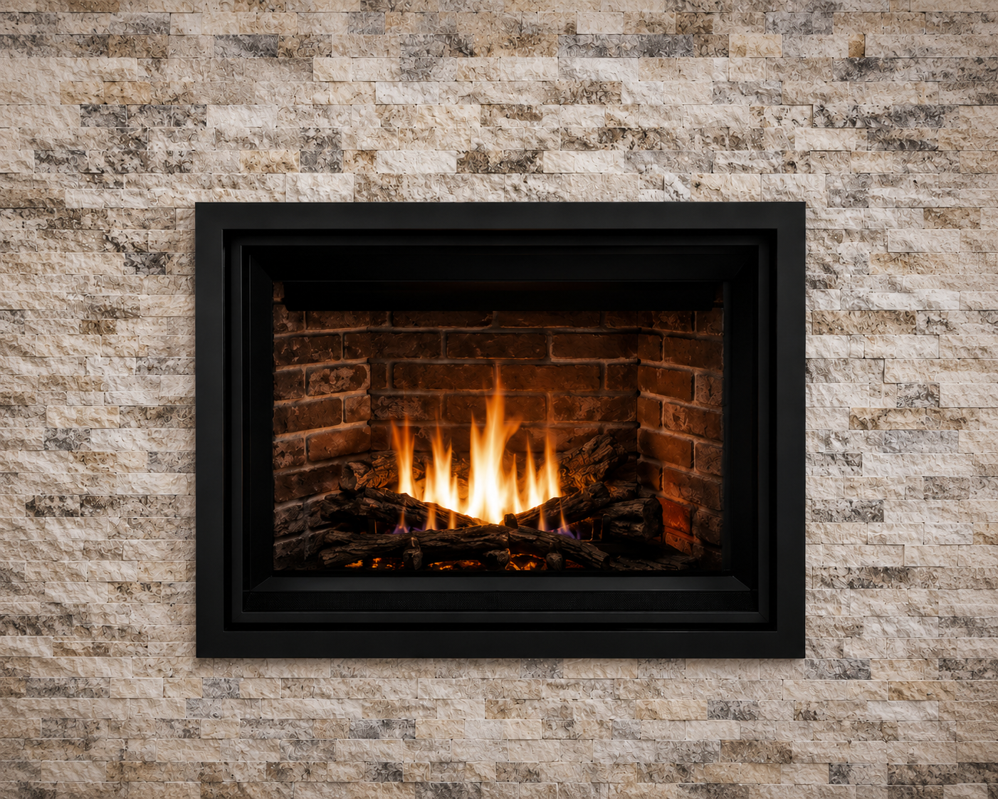 Enviro G39 linear direct vent gas fireplace with contemporary black surround