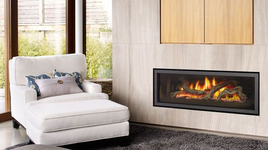 Modern indoor gas fireplace available at Capital City Stove in Olympia, WA