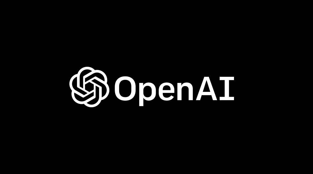 The openai logo is white on a black background.