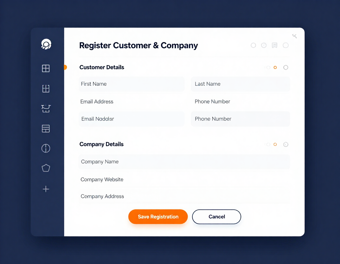 Tela de cadastro de clientes e empresas do CRM ADIAGO