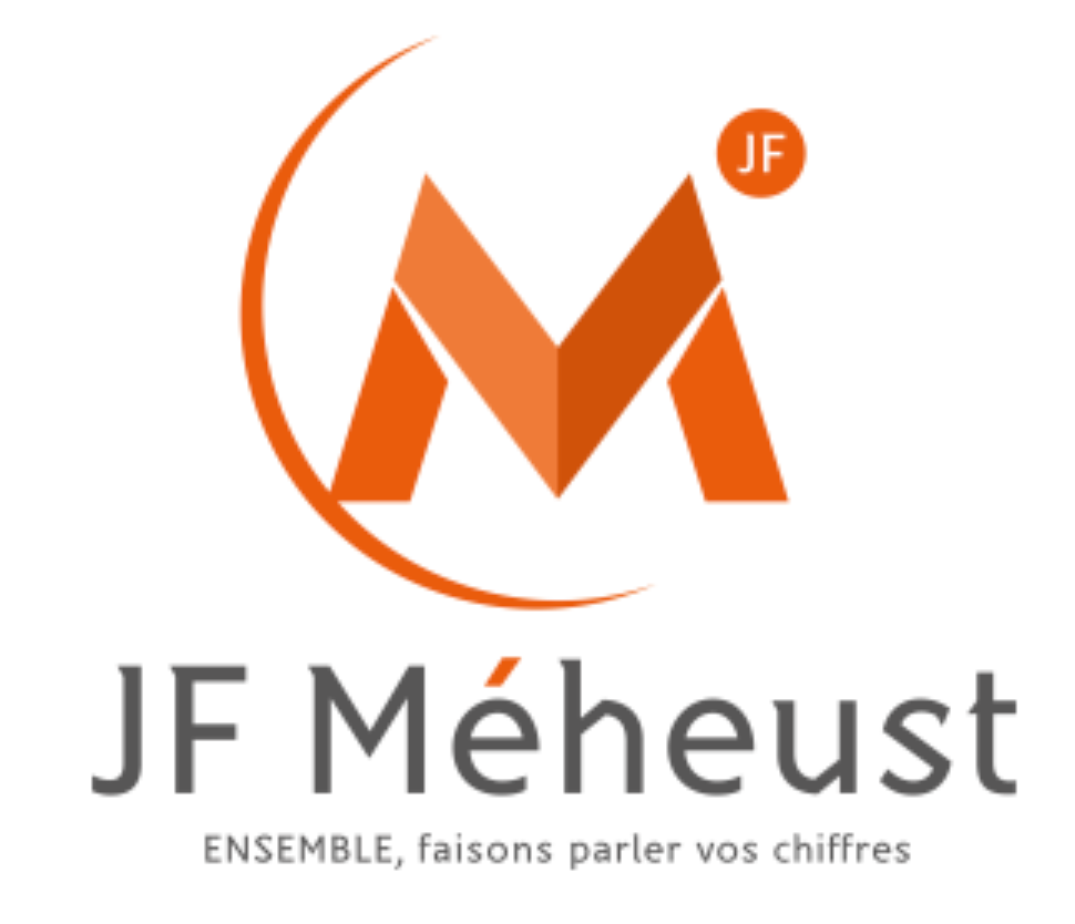 JF Méheust logo in orange and gray with the tagline “Ensemble, faisons parler vos chiffres”
