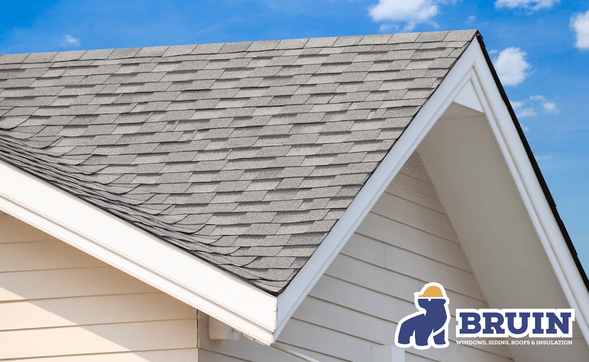 A house with a roof that says bruin on it