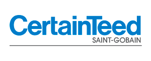 The logo for certainteed saint-gobain is blue and white.