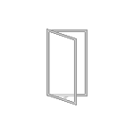 A drawing of a window with the frame open on a white background.